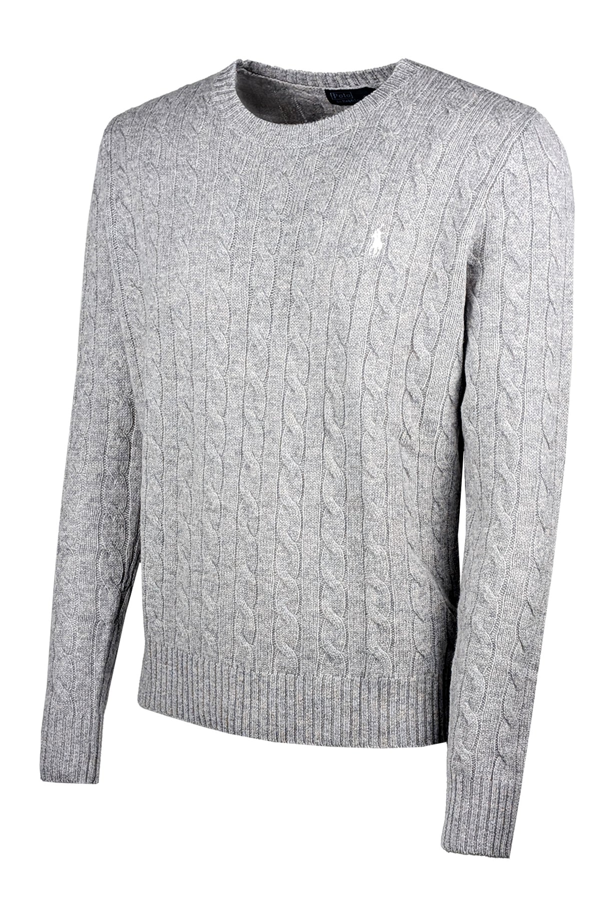 Maglia Uomo Ralph Lauren Lana Cashmere a trecce GRIGIO