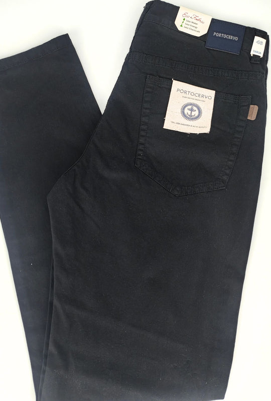 Pantalone uomo Portocervo 5 tasche in cotone leggero - NERO