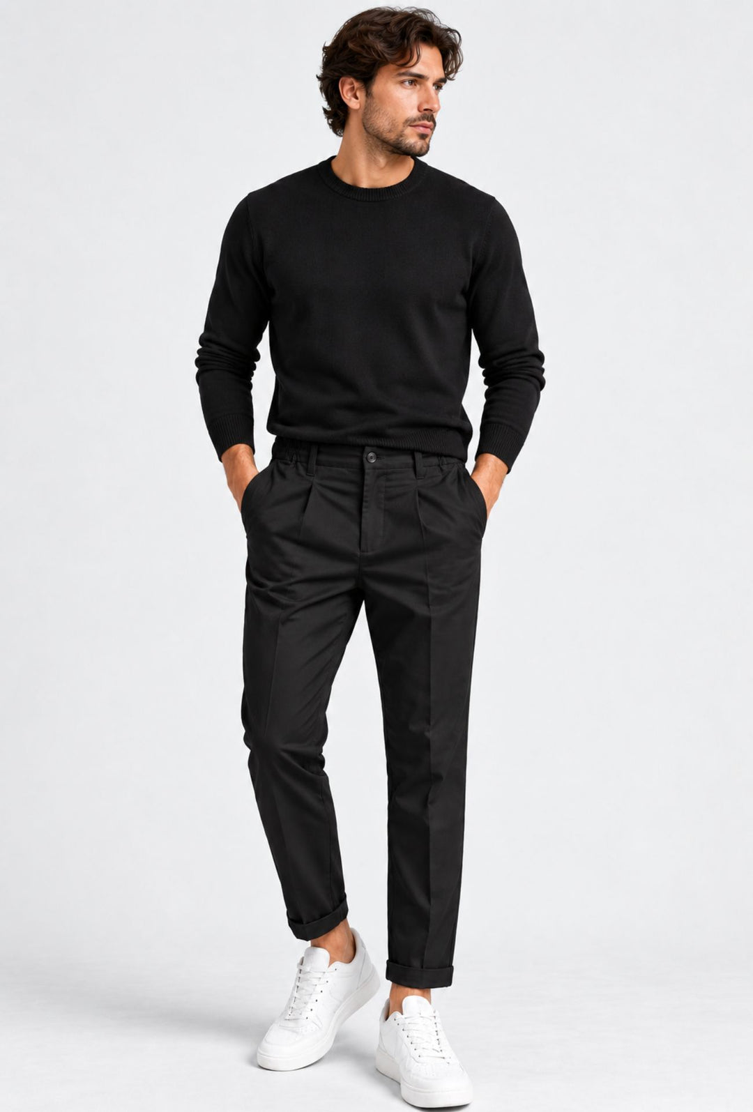 Pantalaccio Uomo invernale Mezzo Elastico modello capri tasca america DRESSERD- NERO