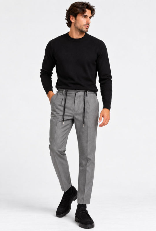 Pantalone uomo Pantalaccio mezzo elastico elegante Dresserd - GRIGIO