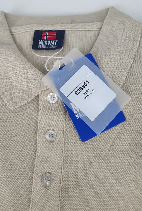 Polo Uomo NORWAY mezza manica 100% Cotone Tinta Unita - BEIGE