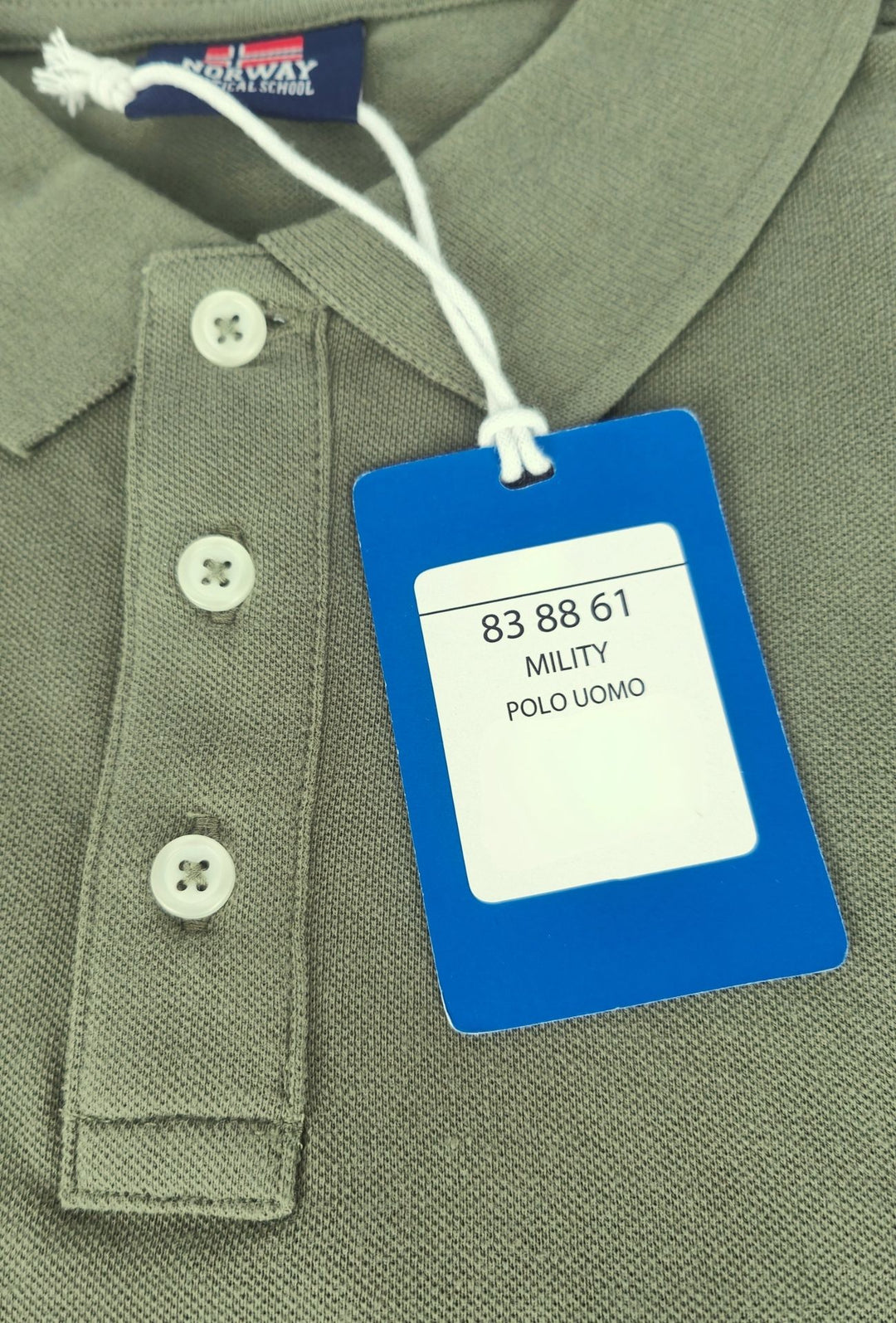 Polo Uomo NORWAY mezza manica 100% Cotone Tinta Unita - VERDE MILITARE