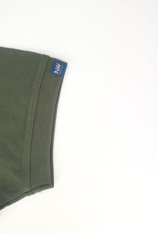 Polo Uomo NORWAY mezza manica 100% Cotone Tinta Unita - VERDE MILITARE