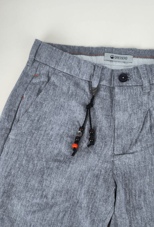 Pantalone uomo Dresserd in Lino e cotone semi slim fit - BLU