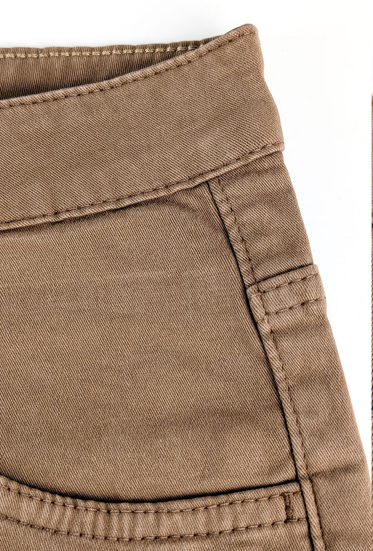 Pantalone Uomo 5 Tasche in gabardina stretch invernale - FANGO