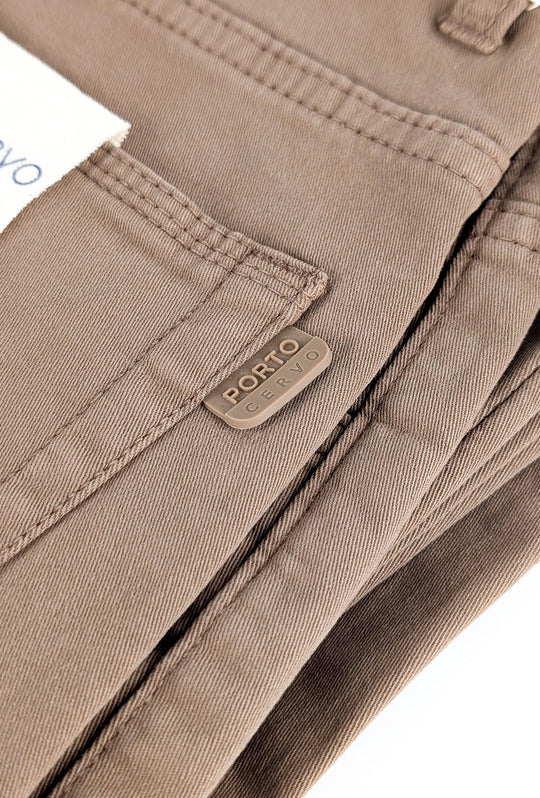 Pantalone Uomo 5 Tasche in gabardina stretch invernale - FANGO