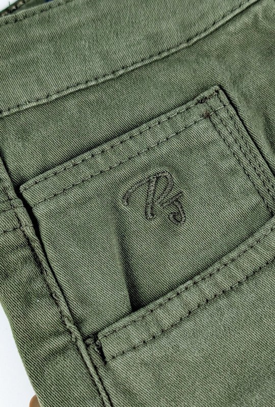 Pantalone Uomo 5 Tasche in gabardina stretch invernale - VERDE SCURO