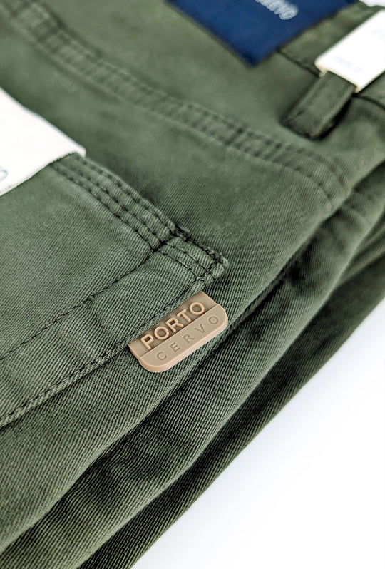 Pantalone Uomo 5 Tasche in gabardina stretch invernale - VERDE SCURO