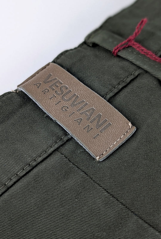 Pantalone Uomo Gamba Stretta Tasca America Invernale Pantaloni Dresserd - VERDE MILITARE