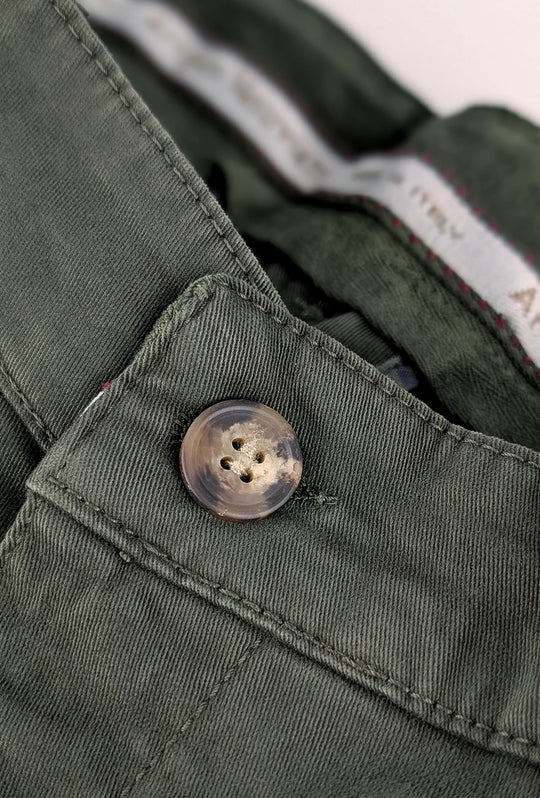 Pantalone Uomo Gamba Stretta Tasca America Invernale Pantaloni Dresserd - VERDE MILITARE