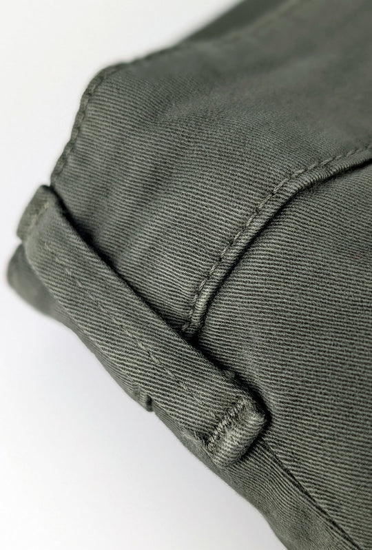Pantalone Uomo Gamba Stretta Tasca America Invernale Pantaloni Dresserd - VERDE MILITARE