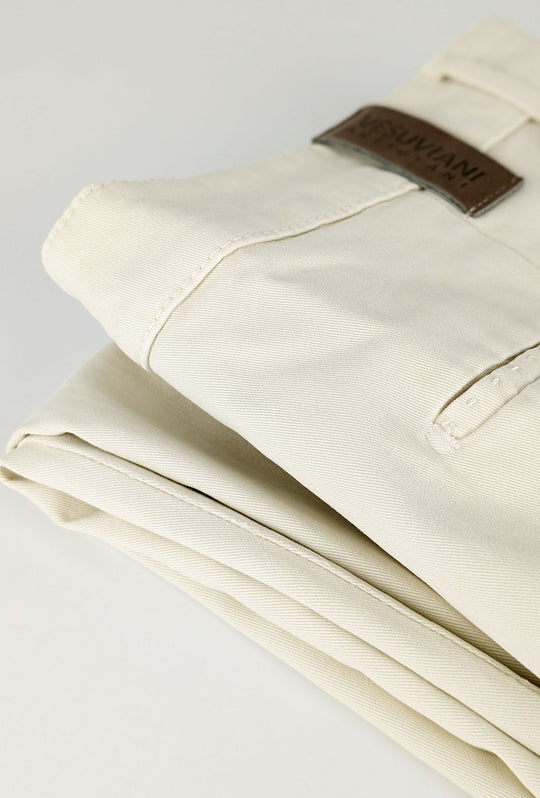 Pantalone Uomo Gamba Stretta Tasca America Invernale Pantaloni Dresserd - PANNA