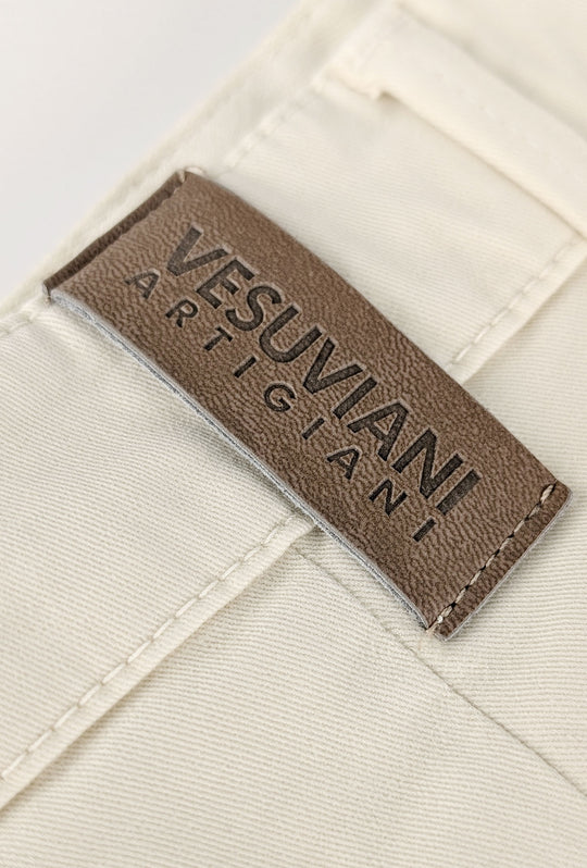 Pantalone Uomo Gamba Stretta Tasca America Invernale Pantaloni Dresserd - PANNA