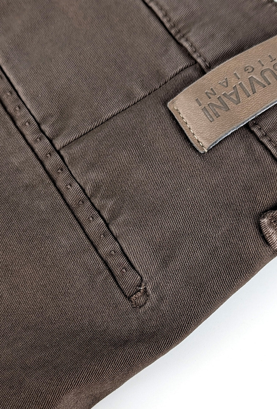 Pantalone Uomo Gamba Stretta Tasca America Invernale Pantaloni Dresserd - MARRONE