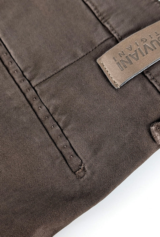 Pantalone Uomo Gamba Stretta Tasca America Invernale Pantaloni Dresserd - MARRONE
