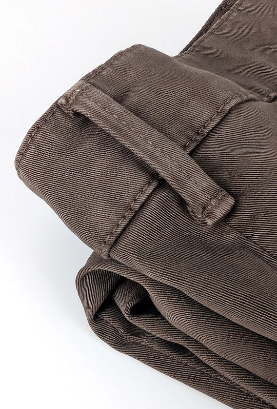 Pantalone Uomo Gamba Stretta Tasca America Invernale Pantaloni Dresserd - MARRONE