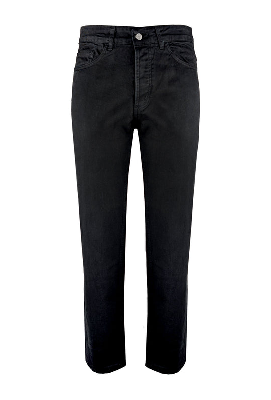 Pantalone uomo in caldo cotone fondo ampio regular fit - NERO
