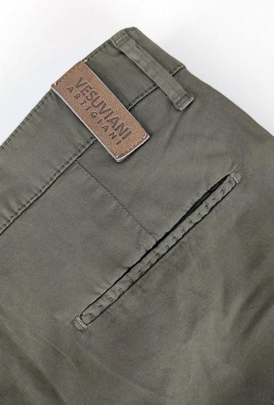 Pantalone Uomo Cotone Leggero Made in Italy Slim Fit Gamba stretta Dresserd -  VERDE