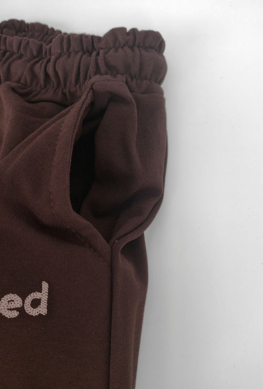 Pantalone Tuta Uomo MEED MILANO in cotone Logo Ricamato- CACAO
