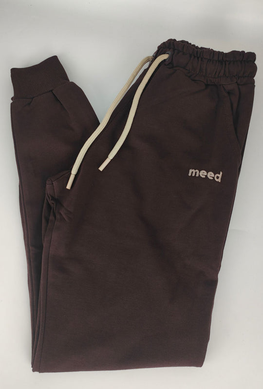 Pantalone Tuta Uomo MEED MILANO in cotone Logo Ricamato- CACAO