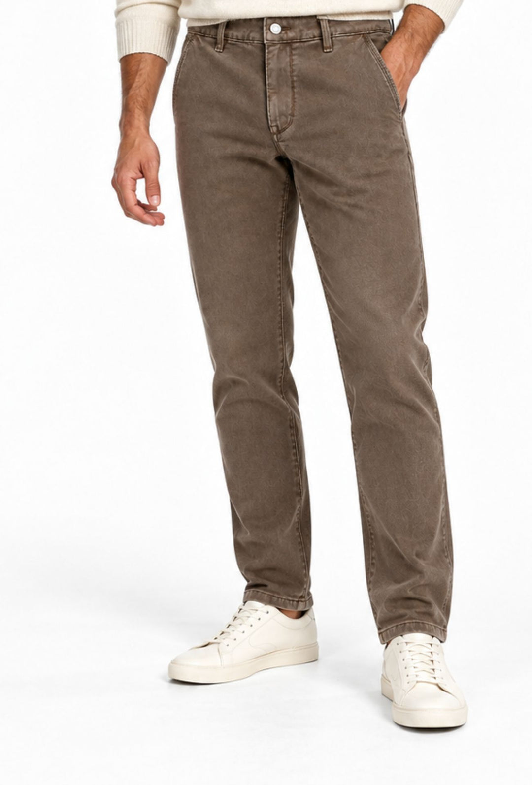 Pantalone Uomo Invernale DRESSERD Effetto Jeansato Tasca America Regular Fit- CAFFE'