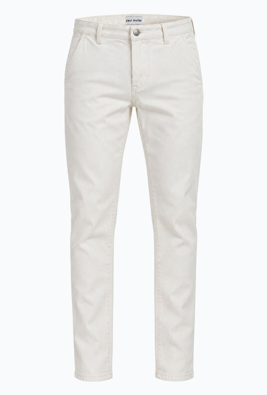 Pantalone Uomo Invernale Effetto Jeansato  DRESSERD Tasca America Regular Fit- ECRU