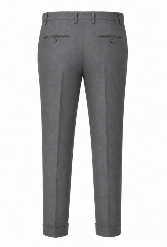 Pantalone Uomo  Elegante con Risvolto - GRIGIO
