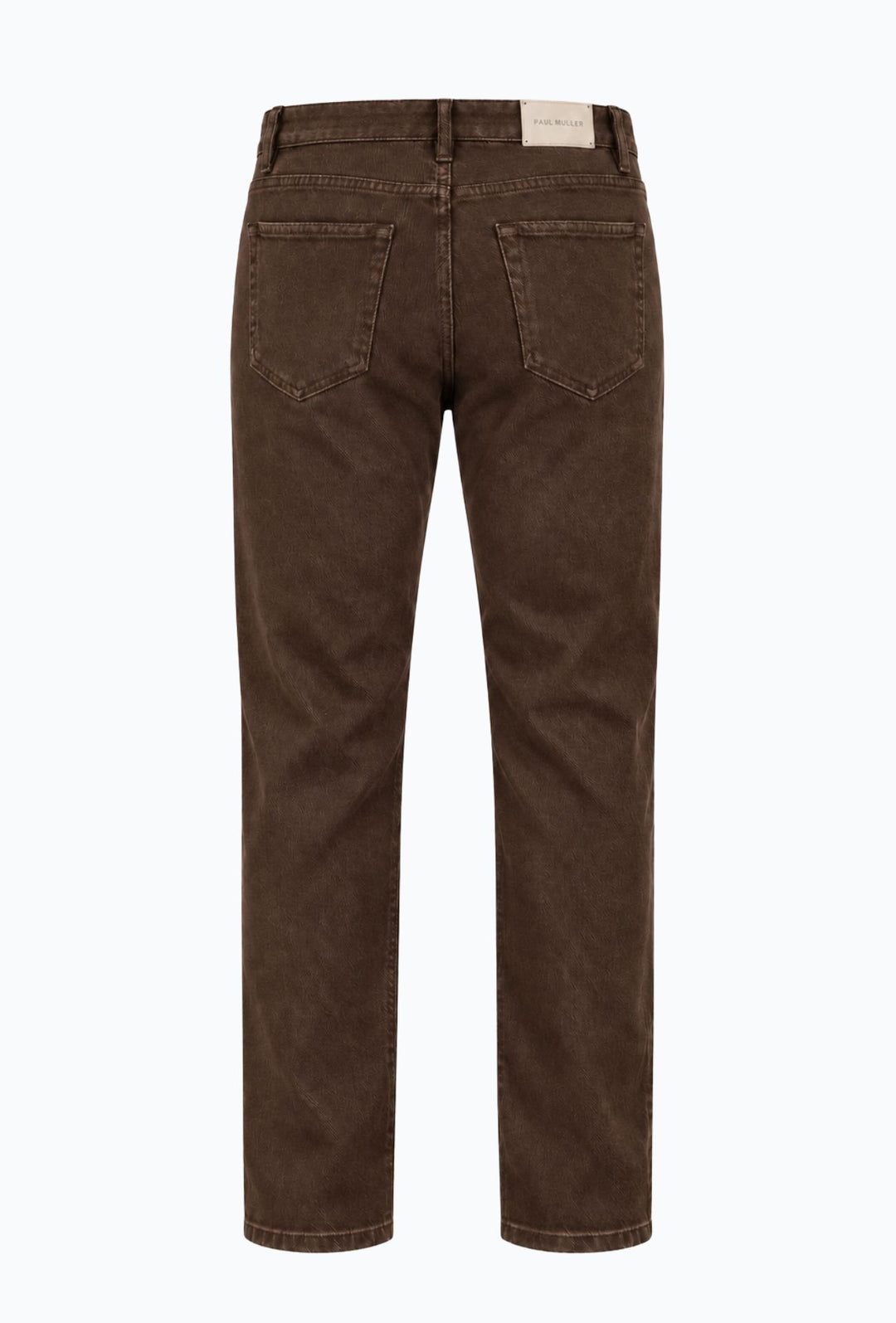 Pantalone uomo in cotone jeansato Invernale 5 Tasche Regular Fit- MORO