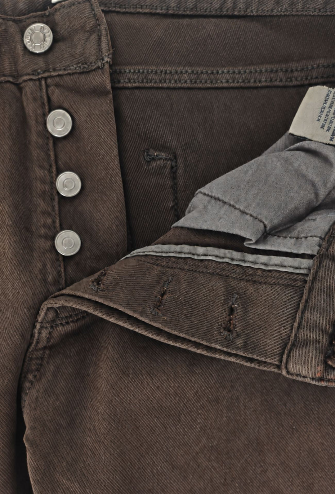 Pantalone uomo in cotone jeansato Invernale 5 Tasche Regular Fit- MORO