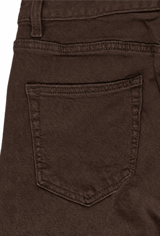 Pantalone uomo in cotone jeansato Invernale 5 Tasche Regular Fit- MORO