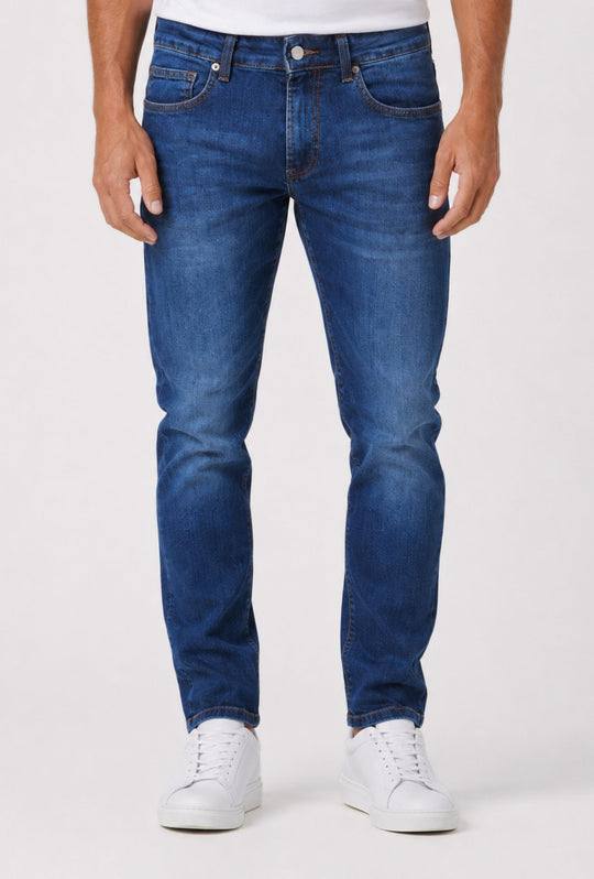 Pantalone Jeans uomo Slim Fit Bottega Napoletana-LAVAGGIO SCURO