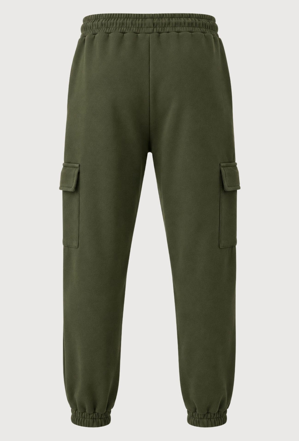 Pantalone Tuta Uomo MEED MILANO Con Tasconi Laterali  in Cotone Logo Stampato- VERDE MILITARE