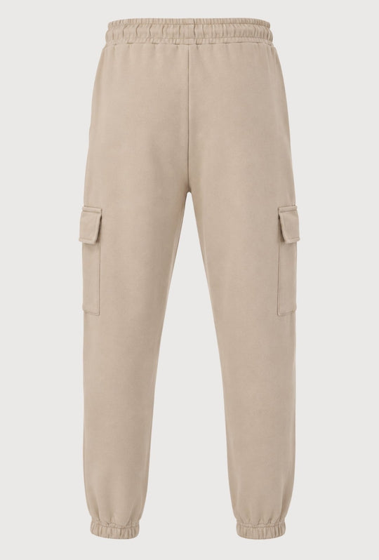 Pantalone Tuta Uomo MEED MILANO Con Tasconi Laterali  in Cotone Logo Stampato- BEIGE