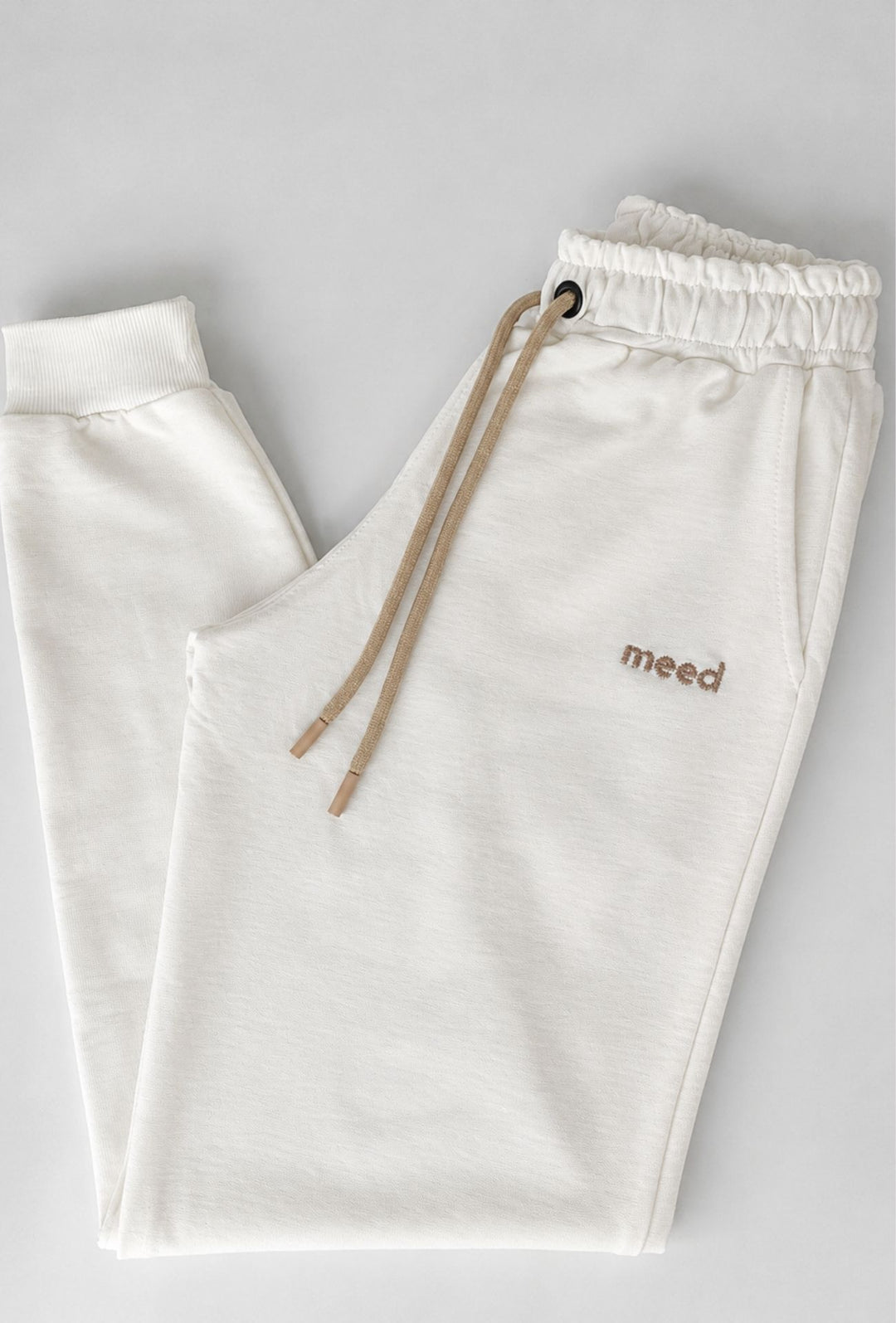 Pantalone Tuta Uomo MEED MILANO in cotone Logo Ricamato- BIANCO