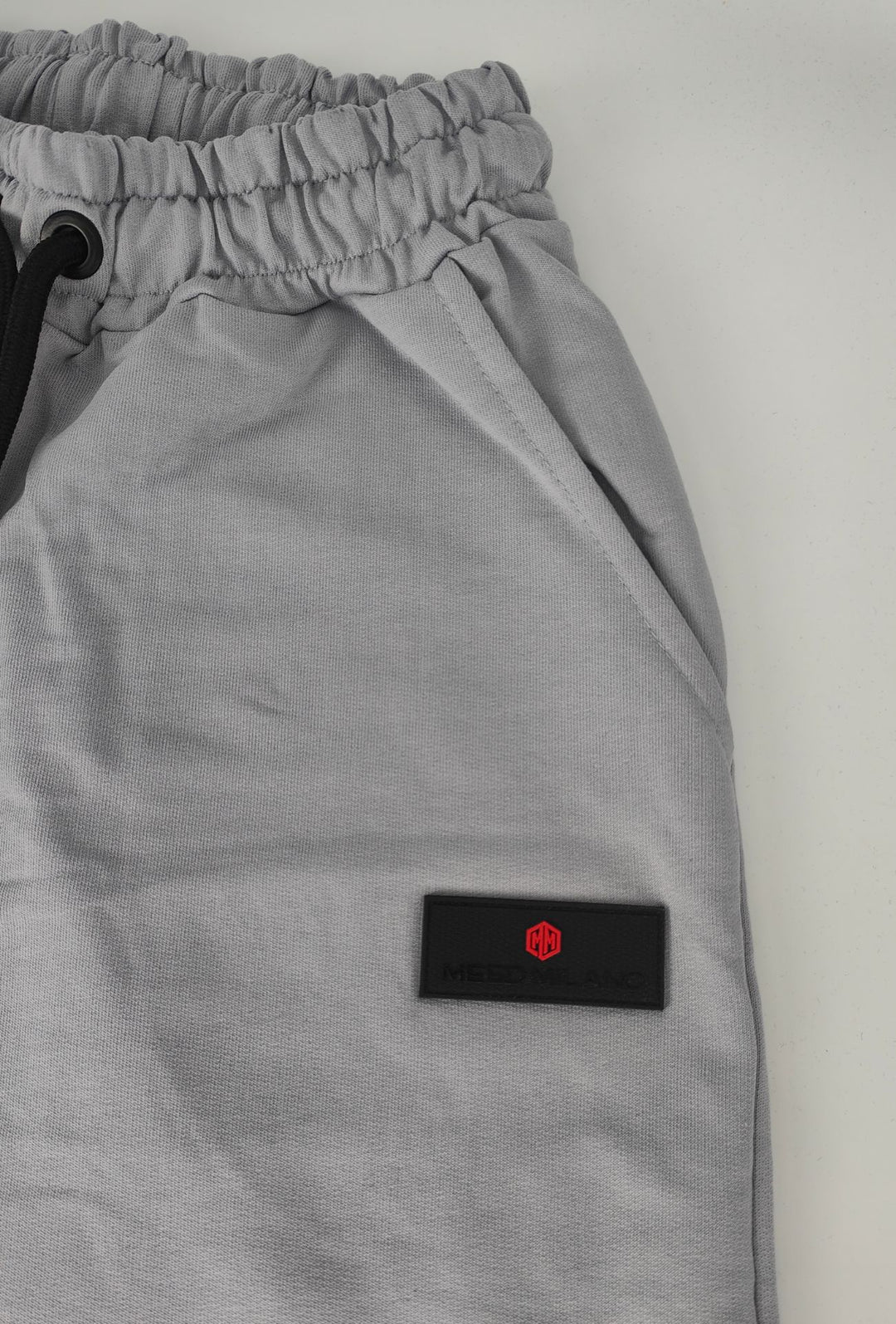 Pantalone Tuta Uomo Cotone MEED MILANO Gamba Larga Logo Gommato- GRIGIO