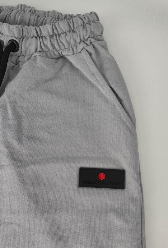 Pantalone Tuta Uomo Cotone MEED MILANO Gamba Larga Logo Gommato- GRIGIO
