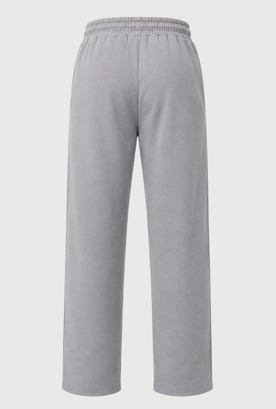 Pantalone Tuta Uomo Cotone MEED MILANO Gamba Larga Logo Gommato- GRIGIO