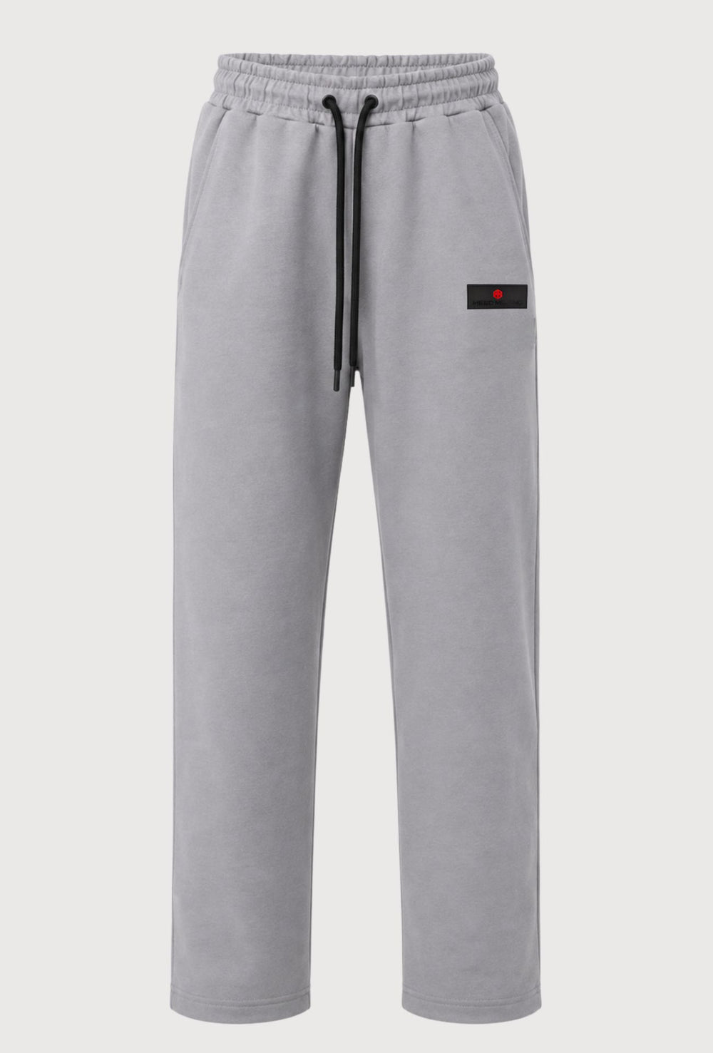 Pantalone Tuta Uomo Cotone MEED MILANO Gamba Larga Logo Gommato- GRIGIO