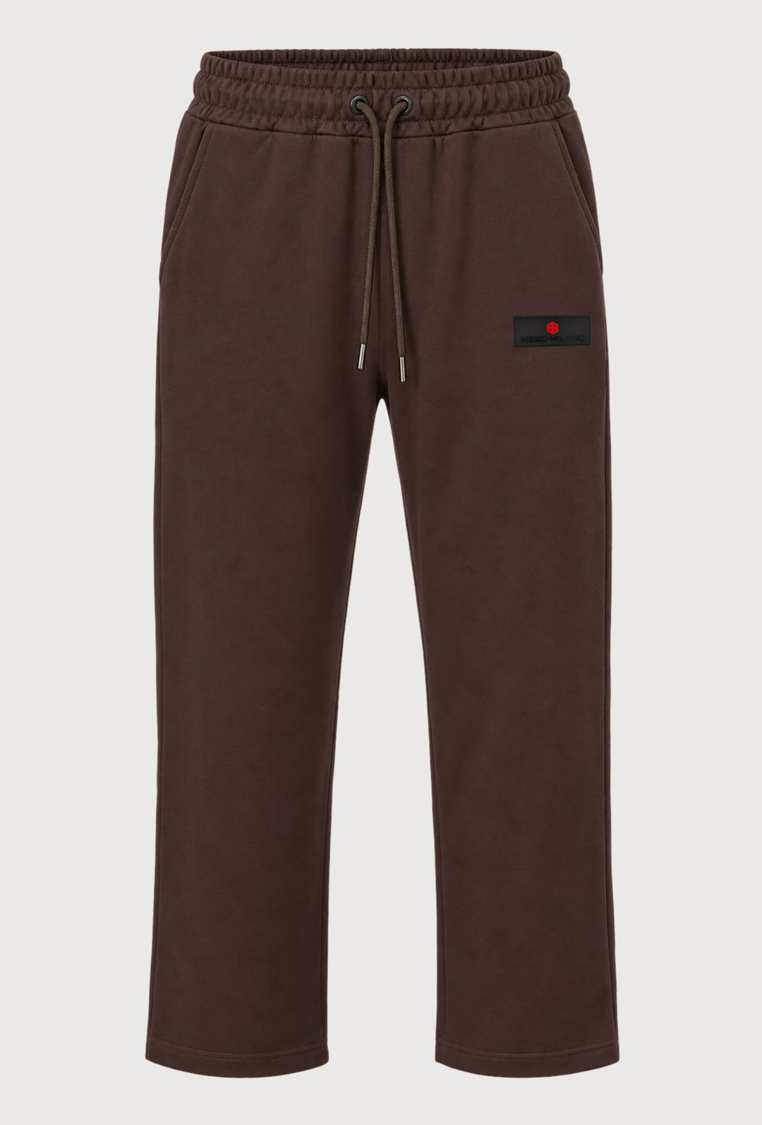 Pantalone Tuta Uomo Cotone MEED MILANO Gamba Larga Logo Gommato- CACAO