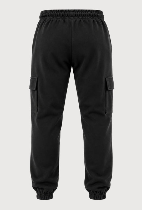 Pantalone Tuta Uomo MEED MILANO Con Tasconi Laterali  in Cotone Logo Stampato- NERO