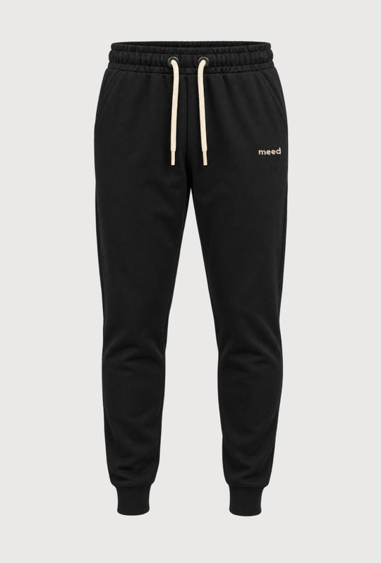 Pantalone Tuta Uomo MEED MILANO in cotone Logo Ricamato- NERO