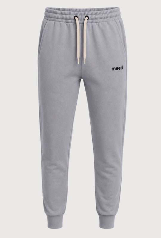 Pantalone Tuta Uomo MEED MILANO in cotone Logo Ricamato- GRIGIO