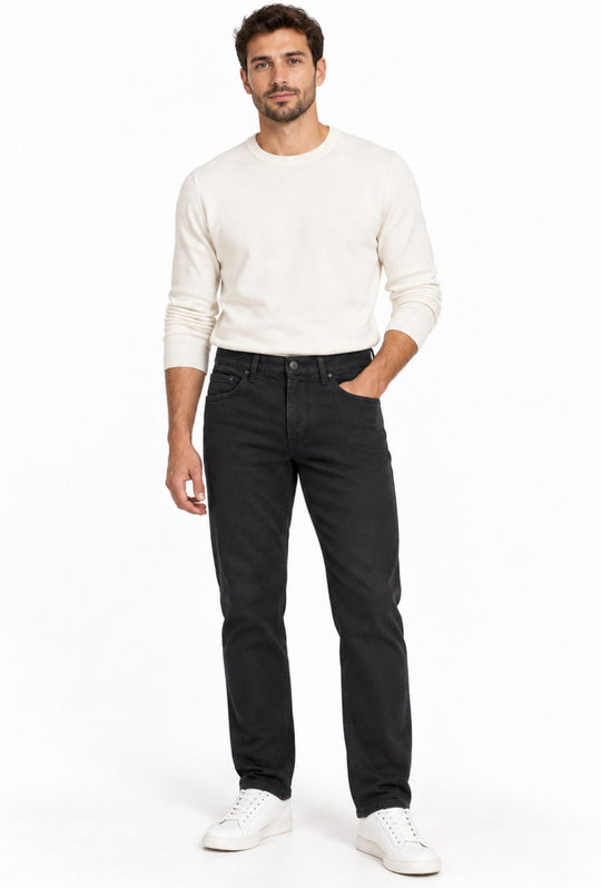 Pantalone Uomo Invernale DRESSERD Effetto Jeans 5 Tasche- NERO