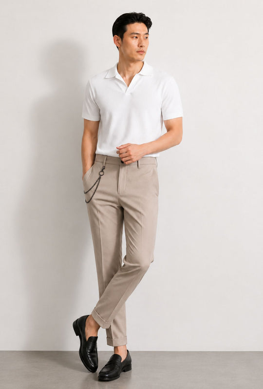 Pantalone uomo slim fit in viscosa DRESSERD - FANGO