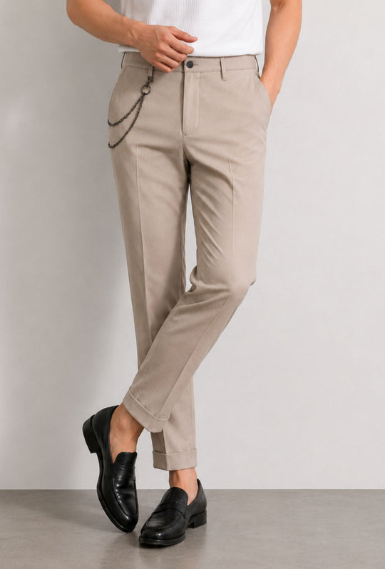 Pantalone uomo slim fit in viscosa DRESSERD - FANGO