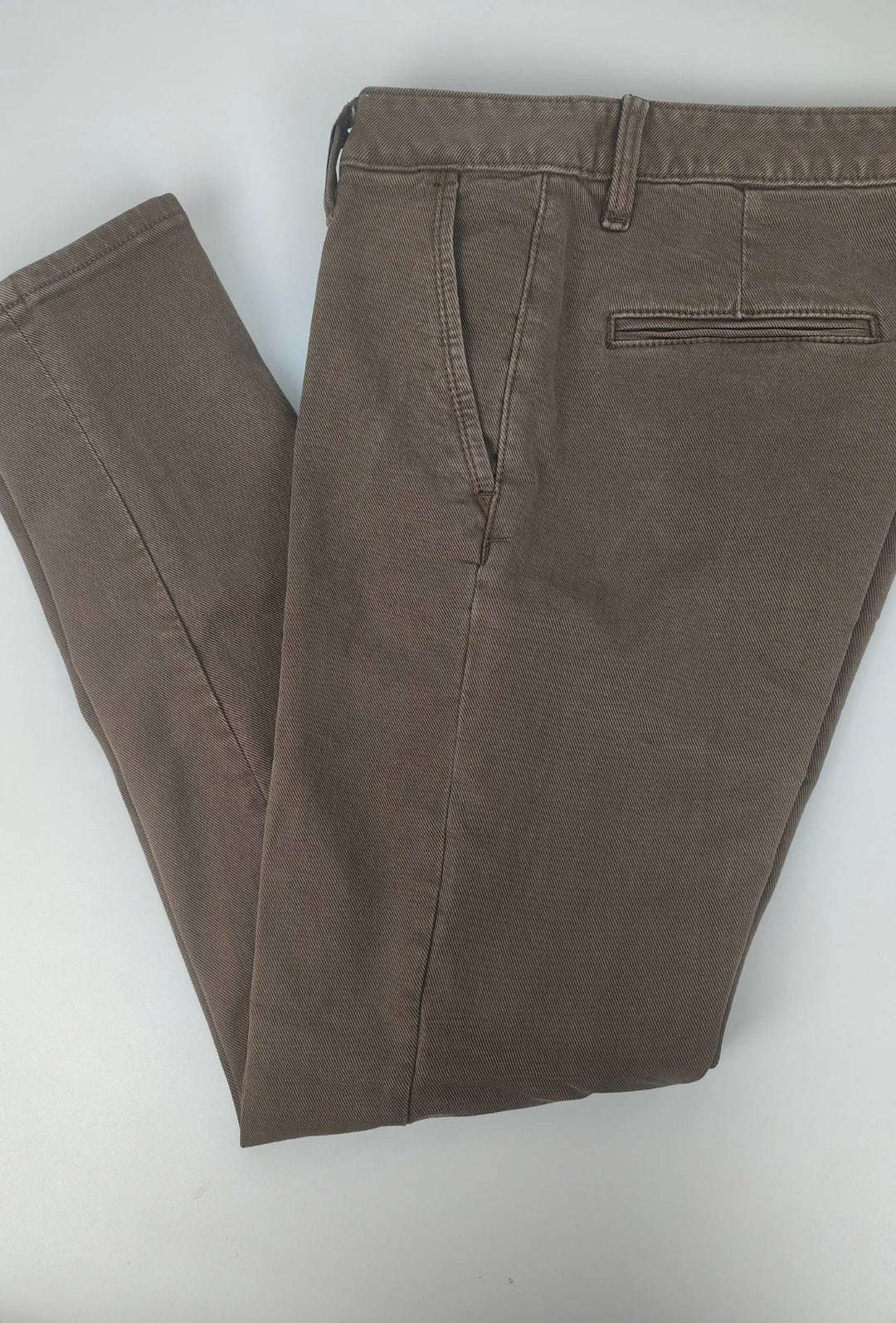 Pantalone Uomo Invernale Effetto Jeansato  DRESSERD Tasca America Regular Fit- FANGO