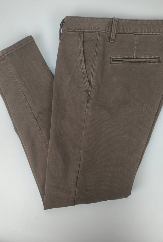 Pantalone Uomo Invernale Effetto Jeansato  DRESSERD Tasca America Regular Fit- FANGO