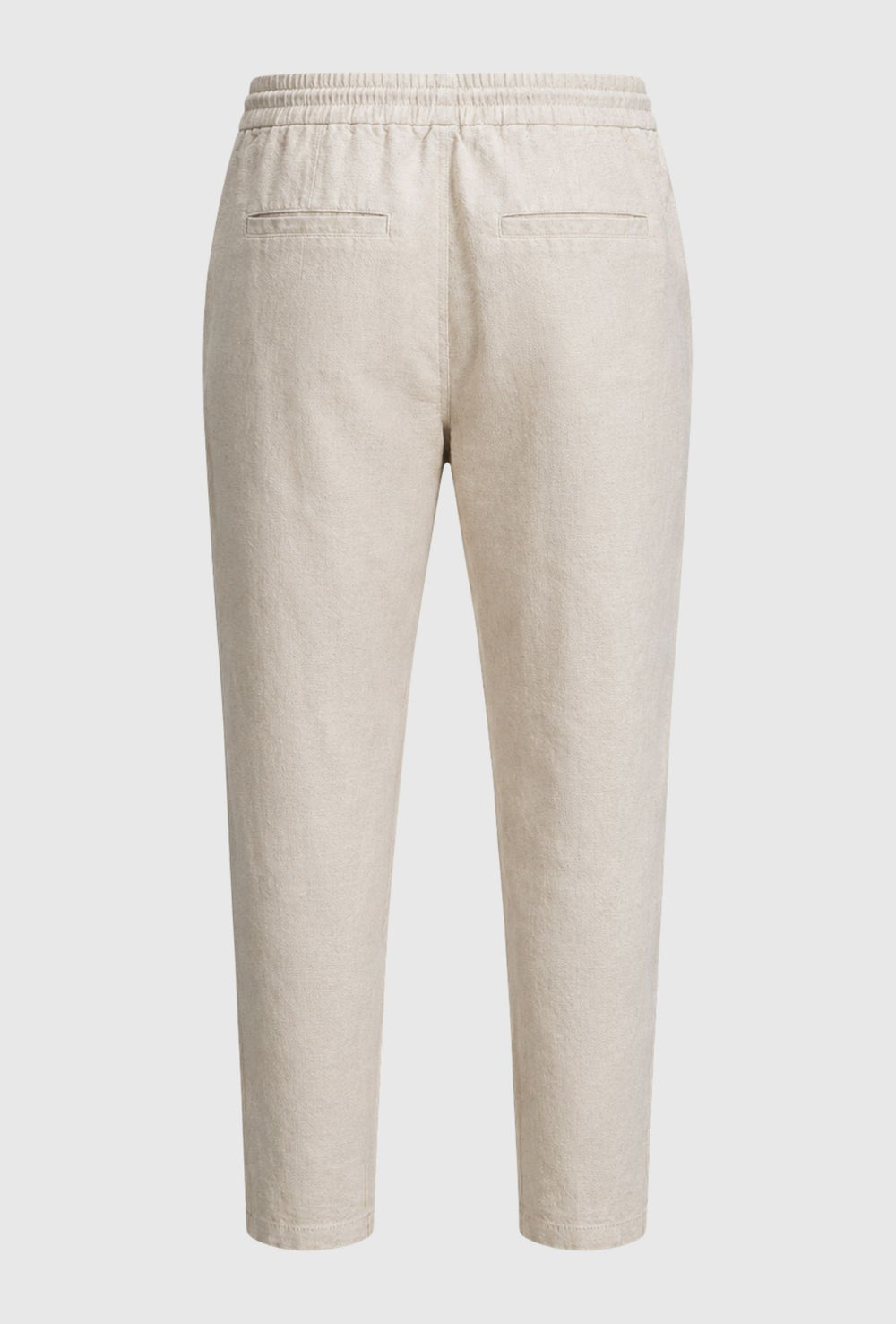 Pantalone 100% Lino Uomo confort fit con elastico - BEIGE