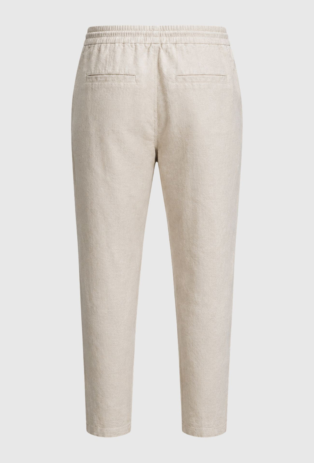 Pantalone 100% Lino Uomo confort fit con elastico - BEIGE