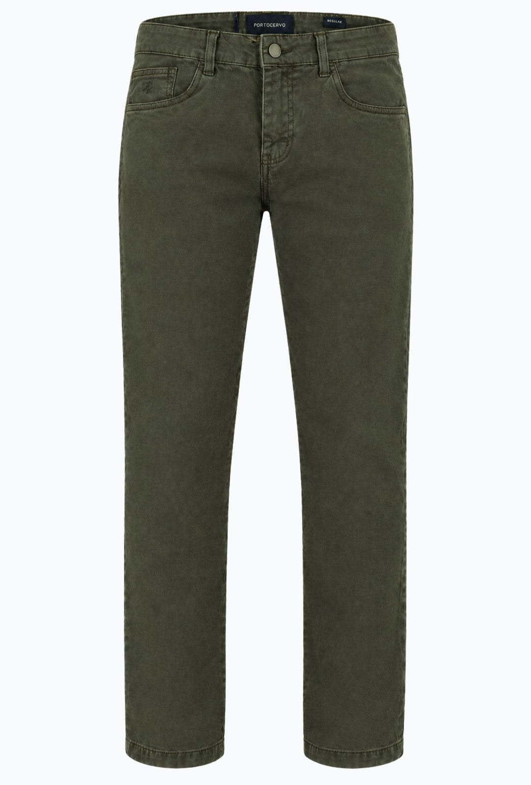 Pantalone Uomo 5 Tasche in gabardina stretch invernale - VERDE SCURO
